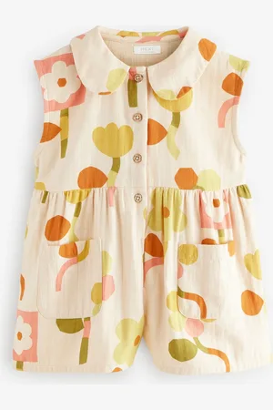 Next Yellow Shirt Collar 100% Cotton Playsuit (3mths-7yrs)