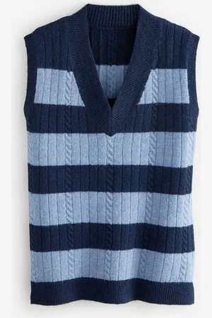 Next /Blue Stripe V-Neck Knitted Tank