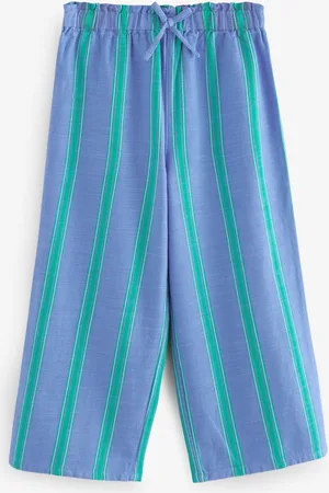 Next /Green Stripe Wide Leg Trousers (3-16yrs)