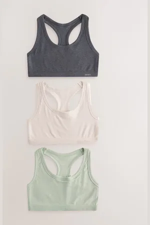 Next Green/ Ribbed Cotton Ultimate Comfort Crop Tops 3 Pack