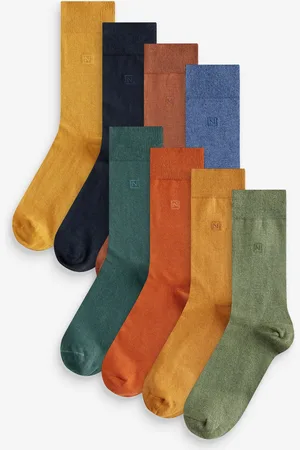 Next /Orange/Green 8 Pack Embroidered Lasting Fresh Socks
