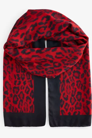 Next Red Leopard Lightweight Scarf