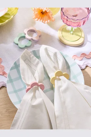 Next Set of 4 Multi Pastel Flower Napkin Rings