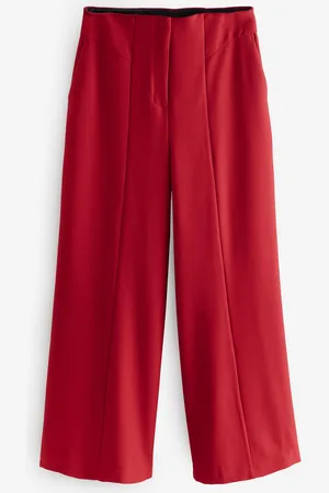 Next Red High Waisted Wide Leg Tailored Trousers
