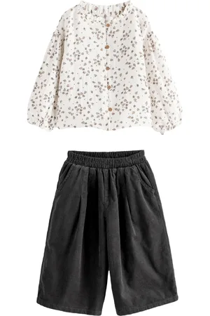 Next Mono Printed 100% Cotton Blouse and Co-ord Trousers Set (3mths-8yrs)