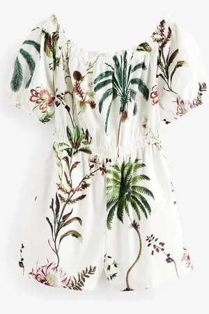 Next Ecru Off Shoulder Summer 100% Cotton Playsuit