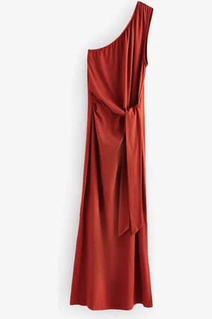 Next Rust One Shoulder Summer Midi Dress