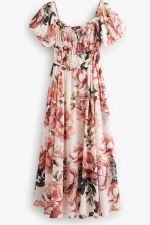 Next Puff Sleeve Midi Dress