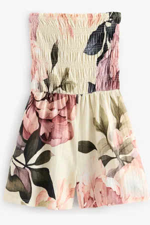 Next Natural/ Bandeau Shirred 100% Cotton Playsuit