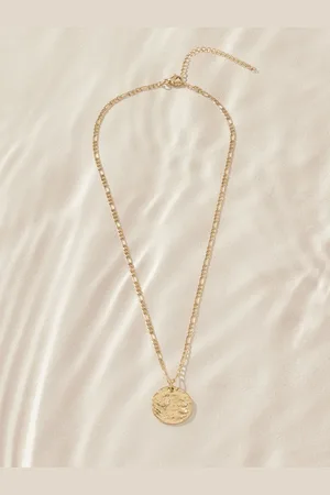 Next Tone Stainless Steel Hammered Disc Necklace