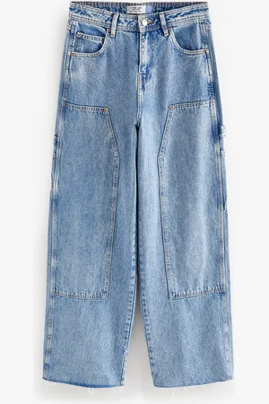 Next Mid Carpenter Wide Leg 100% Cotton Jeans