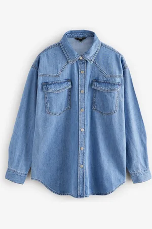 Next Mid Oversize Denim 100% Cotton Shirt
