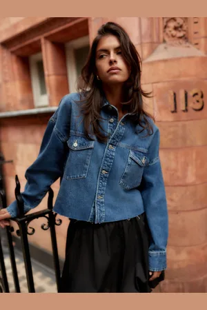 Next Dark Cropped Denim Shacket