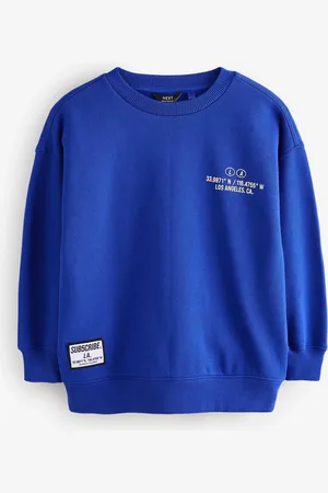 Next Cobalt Subscribe Back Print Crew Neck Sweatshirt (3-16yrs)
