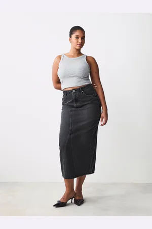 Next Hourglass Maxi Back Split Denim 100% Cotton Skirt