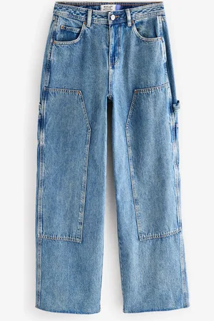 Next Mid Hourglass Carpenter Wide Leg 100% Cotton Jeans