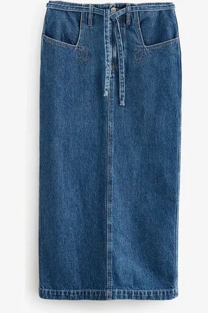 Next Mid 100% Cotton Belted Pocket Stitch Midi Skirt