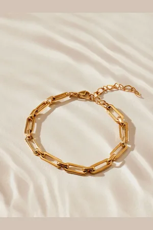 Next Tone Stainless Steel Paperclip Chain Bracelet