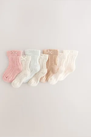 Next Cosmetic Baby Cable Socks 7 Pack (0mths-2yrs)