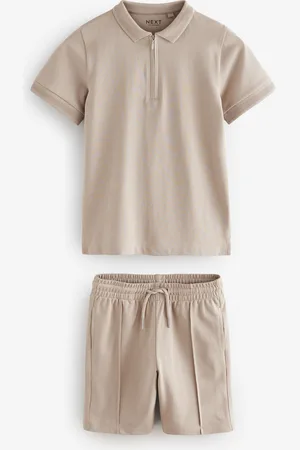 Next Zip Neck Polo Shirt And Shorts Set (3-16yrs)