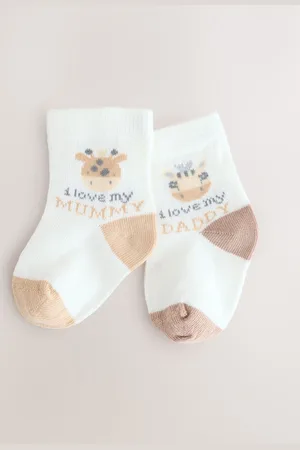 Next /Cream Baby Socks 2 Pack (0mths-2yrs)