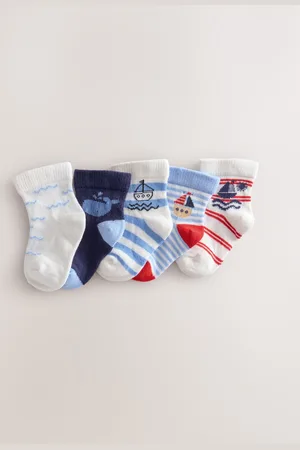 Next Nautical Baby Socks 5 Pack (0mths-2yrs)