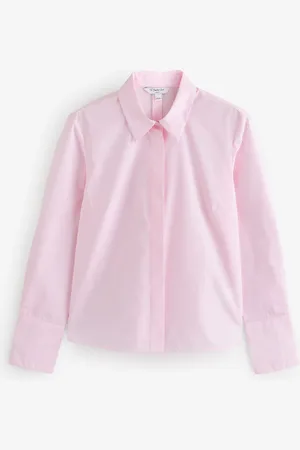 Next Stripe Fitted Collared Essential Long Sleeve Shirt
