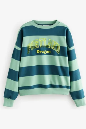 Next Relaxed Fit Heavyweight City Graphic Stripe Crew Neck Sweatshirt