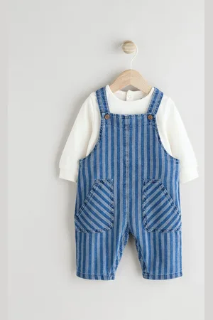 Next Stripe Baby Dungarees and Bodysuit Set (0mths-2yrs)