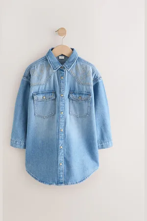 Next Embroidered Denim Shirt Dress (3-16yrs)