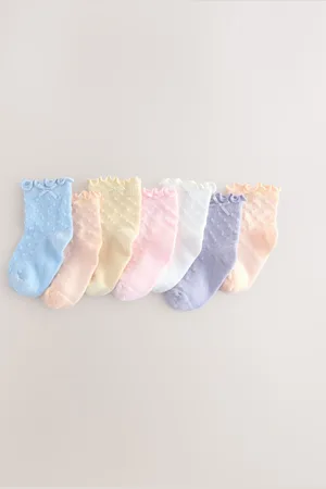 Next Multi Pastel Frill Baby Socks 7 Pack (0mths-2yrs)