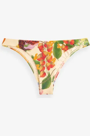 Next Kew Collection Yellow Floral/Fruit Brazilian High Leg Bikini Bottoms