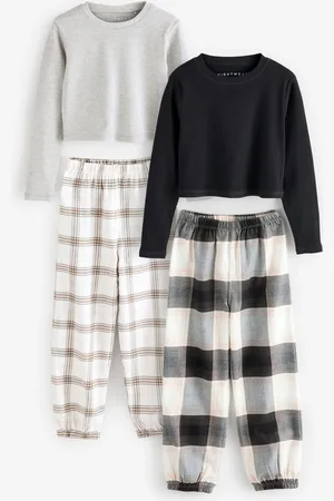 Next & White 2 Pack Check Woven Pyjamas (4-16yrs)