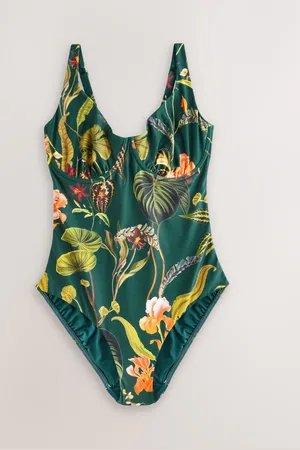 Next Dark Floral Tummy Control DD+ Wired Swimsuit