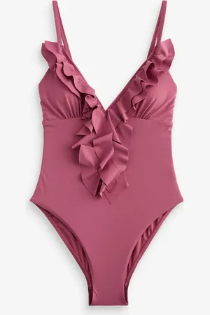 Next Rose Waterfall Frill Plunge Tummy Control Swimsuit