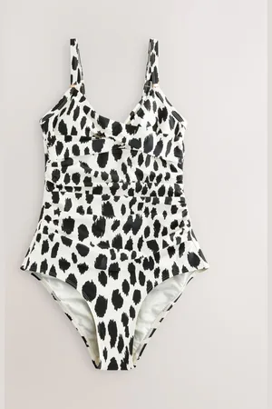 Next /Cream Dalmatian Shaping Tummy Control Swimsuit