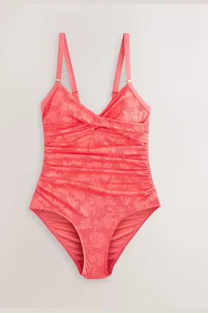 Next Coral Lace Shaping Tummy Control Swimsuit