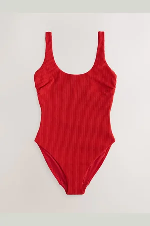 Next Red Rib Dd+ Wired Scoop Neck Tummy Control Swimsuit