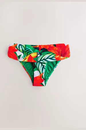 Next Red/ Tropical Roll Top Bikini Bottoms