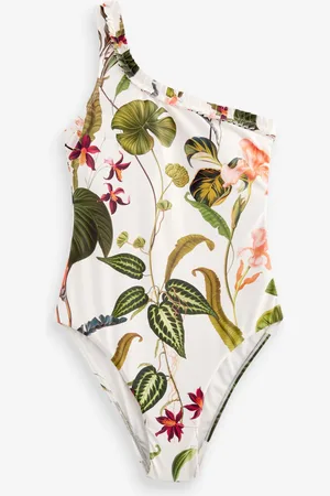 Next Floral One Shoulder Pleated Tummy Control Swimsuit