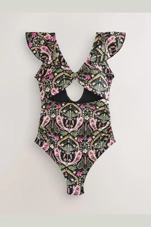 Next /Pink Paisley Maternity Cutout Frill Sleeve Swimsuit