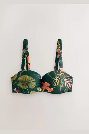 Next Dark Floral Wired Bandeau Bikini Top