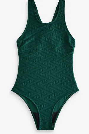 Next Dark Textured High Neck Period Swimsuit