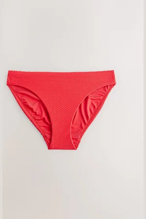 Next Red Textured High Leg Bikini Bottoms