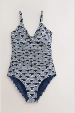 Next /White Fan Print Shaping Tummy Control Swimsuit
