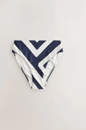 Next /Cream Chevron High Waist Bikini Bottoms