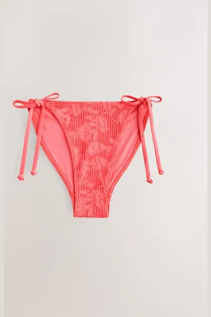 Next Coral Lace Tie Side Bikini Bottoms
