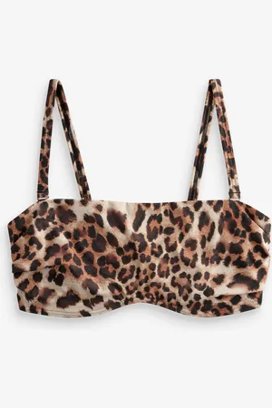 Next Leopard DD+ Non Pad Minimise Bandeau Bikini Top