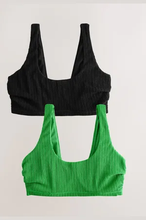 Next /Green DD+ Rib Crop Bikini Tops 2 Pack
