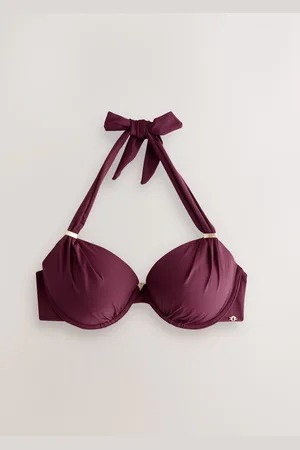 Next Wine Padded Shaping Wired Halter Bikini Top